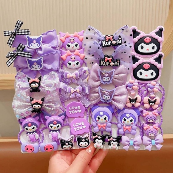 Other - Cute Purple Kuromi Hair Accessories Set